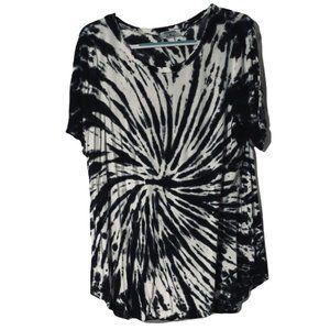 Zenana Black Spiral Tie Dye Tunic - Free Gift Included!